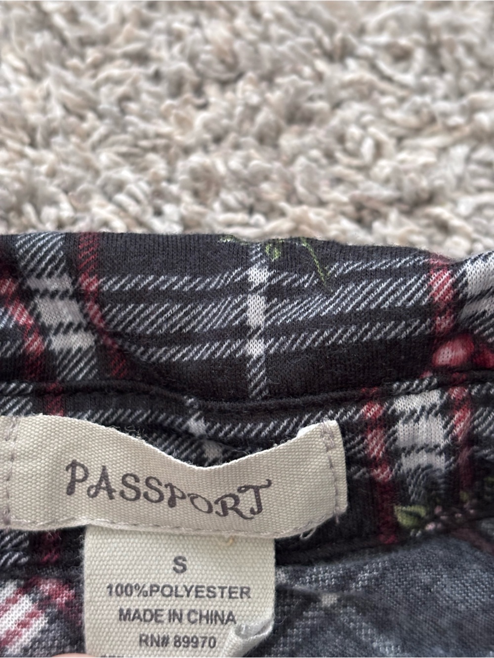 Passport Plaid Floral Dark Cottagecore Tie Waist Button Tunic Shirt/Dress Size S - Picture 8 of 11
